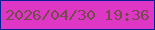 文字の大きさ：2、枠の色：062098、背景の色：de37c6、文字の色：744a4d 無料ブログパーツのブログ時計