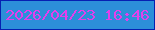 文字の大きさ：3、枠の色：0620b2、背景の色：2c8fd9、文字の色：e33feb 無料ブログパーツのブログ時計