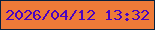 文字の大きさ：3、枠の色：06213e、背景の色：ee7a38、文字の色：4a02c2 無料ブログパーツのブログ時計