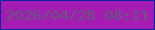 文字の大きさ：2、枠の色：0624a3、背景の色：a51bb4、文字の色：5f5b7a 無料ブログパーツのブログ時計