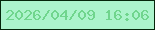 文字の大きさ：3、枠の色：06260b、背景の色：acf4cc、文字の色：70d58d 無料ブログパーツのブログ時計