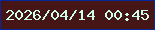 文字の大きさ：2、枠の色：06269c、背景の色：451615、文字の色：cdffeb 無料ブログパーツのブログ時計