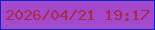 文字の大きさ：1、枠の色：0627ca、背景の色：a349cc、文字の色：ab2943 無料ブログパーツのブログ時計