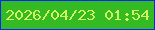 文字の大きさ：5、枠の色：0627fc、背景の色：34bb23、文字の色：d0f45d 無料ブログパーツのブログ時計