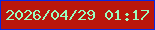 文字の大きさ：2、枠の色：0629e1、背景の色：ba160b、文字の色：9afdbe 無料ブログパーツのブログ時計