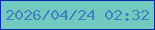 文字の大きさ：3、枠の色：062aaf、背景の色：71cabf、文字の色：447fc1 無料ブログパーツのブログ時計