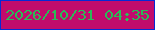 文字の大きさ：4、枠の色：062ad5、背景の色：c10c6c、文字の色：2abc57 無料ブログパーツのブログ時計