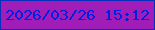 文字の大きさ：2、枠の色：0630bb、背景の色：a11db8、文字の色：031ede 無料ブログパーツのブログ時計