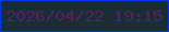 文字の大きさ：1、枠の色：0634e9、背景の色：182d34、文字の色：5a1e66 無料ブログパーツのブログ時計