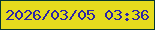 文字の大きさ：3、枠の色：063730、背景の色：e5dc1d、文字の色：2c25a6 無料ブログパーツのブログ時計
