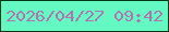 文字の大きさ：2、枠の色：063916、背景の色：64f9c3、文字の色：b075b1 無料ブログパーツのブログ時計