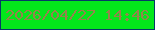 文字の大きさ：5、枠の色：063a67、背景の色：03e71b、文字の色：95834c 無料ブログパーツのブログ時計