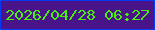 文字の大きさ：1、枠の色：063af4、背景の色：49148a、文字の色：4aeb11 無料ブログパーツのブログ時計
