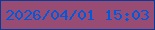 文字の大きさ：3、枠の色：063b99、背景の色：984c74、文字の色：0058db 無料ブログパーツのブログ時計