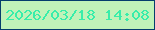 文字の大きさ：3、枠の色：063d6d、背景の色：c1f2b9、文字の色：38edaa 無料ブログパーツのブログ時計