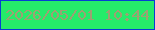 文字の大きさ：1、枠の色：063ed4、背景の色：25eb6a、文字の色：9da072 無料ブログパーツのブログ時計
