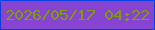 文字の大きさ：5、枠の色：0641e3、背景の色：8644d1、文字の色：7e9d0d 無料ブログパーツのブログ時計