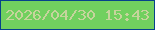 文字の大きさ：3、枠の色：06428b、背景の色：71d05f、文字の色：c6d49c 無料ブログパーツのブログ時計