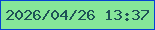文字の大きさ：4、枠の色：0642d4、背景の色：86e699、文字の色：1e5256 無料ブログパーツのブログ時計