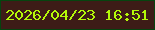 文字の大きさ：2、枠の色：06440f、背景の色：3d1c17、文字の色：b4f909 無料ブログパーツのブログ時計
