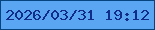 文字の大きさ：1、枠の色：06447f、背景の色：5aa6f2、文字の色：122c89 無料ブログパーツのブログ時計
