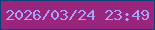 文字の大きさ：2、枠の色：064578、背景の色：9a257d、文字の色：a6a3f9 無料ブログパーツのブログ時計
