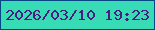 文字の大きさ：4、枠の色：064682、背景の色：37dbb6、文字の色：4a1b81 無料ブログパーツのブログ時計