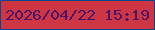 文字の大きさ：2、枠の色：06468a、背景の色：cd3642、文字の色：49156a 無料ブログパーツのブログ時計