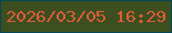 文字の大きさ：5、枠の色：064754、背景の色：3d4f1f、文字の色：dc5c3a 無料ブログパーツのブログ時計