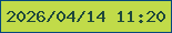 文字の大きさ：1、枠の色：06477e、背景の色：c1db49、文字の色：1f483b 無料ブログパーツのブログ時計