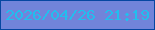 文字の大きさ：1、枠の色：0647a2、背景の色：7184da、文字の色：22beee 無料ブログパーツのブログ時計