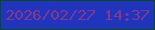 文字の大きさ：1、枠の色：064d18、背景の色：2034be、文字の色：833888 無料ブログパーツのブログ時計