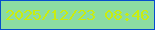 文字の大きさ：1、枠の色：064dcd、背景の色：8cdca2、文字の色：c9ed0f 無料ブログパーツのブログ時計