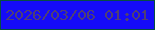 文字の大きさ：5、枠の色：064e42、背景の色：150bf8、文字の色：4f3f74 無料ブログパーツのブログ時計