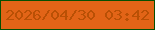 文字の大きさ：4、枠の色：064f01、背景の色：e26417、文字の色：b95005 無料ブログパーツのブログ時計