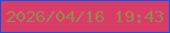 文字の大きさ：5、枠の色：0656f2、背景の色：da3c68、文字の色：9b8653 無料ブログパーツのブログ時計