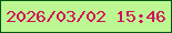 文字の大きさ：2、枠の色：065712、背景の色：bcf792、文字の色：d21259 無料ブログパーツのブログ時計