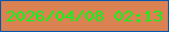 文字の大きさ：5、枠の色：0657ae、背景の色：da8252、文字の色：00f718 無料ブログパーツのブログ時計