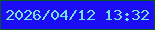 文字の大きさ：2、枠の色：065920、背景の色：1d0df4、文字の色：72e2df 無料ブログパーツのブログ時計