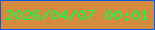 文字の大きさ：3、枠の色：065ae4、背景の色：d48a3f、文字の色：0ffe41 無料ブログパーツのブログ時計