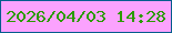 文字の大きさ：5、枠の色：065d8d、背景の色：fba2fe、文字の色：2b9b00 無料ブログパーツのブログ時計