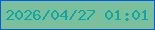 文字の大きさ：5、枠の色：065dd0、背景の色：7cbf9c、文字の色：0ca7a6 無料ブログパーツのブログ時計