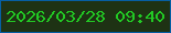 文字の大きさ：3、枠の色：065ea2、背景の色：1e3214、文字の色：22c924 無料ブログパーツのブログ時計