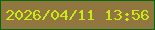文字の大きさ：2、枠の色：06660c、背景の色：917640、文字の色：c8eb16 無料ブログパーツのブログ時計