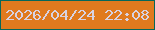 文字の大きさ：1、枠の色：06675a、背景の色：e07a1e、文字の色：d8d2e2 無料ブログパーツのブログ時計
