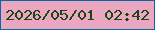 文字の大きさ：3、枠の色：0667a9、背景の色：eba7bf、文字の色：1a4419 無料ブログパーツのブログ時計
