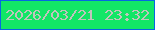 文字の大きさ：5、枠の色：0667e2、背景の色：12e666、文字の色：c1c4bc 無料ブログパーツのブログ時計