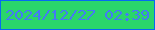 文字の大きさ：1、枠の色：0669f2、背景の色：2ad56b、文字の色：4479f5 無料ブログパーツのブログ時計