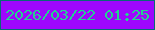 文字の大きさ：4、枠の色：066a77、背景の色：9d07fd、文字の色：23d291 無料ブログパーツのブログ時計