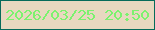 文字の大きさ：3、枠の色：066b5a、背景の色：e8d8c0、文字の色：7cf26f 無料ブログパーツのブログ時計